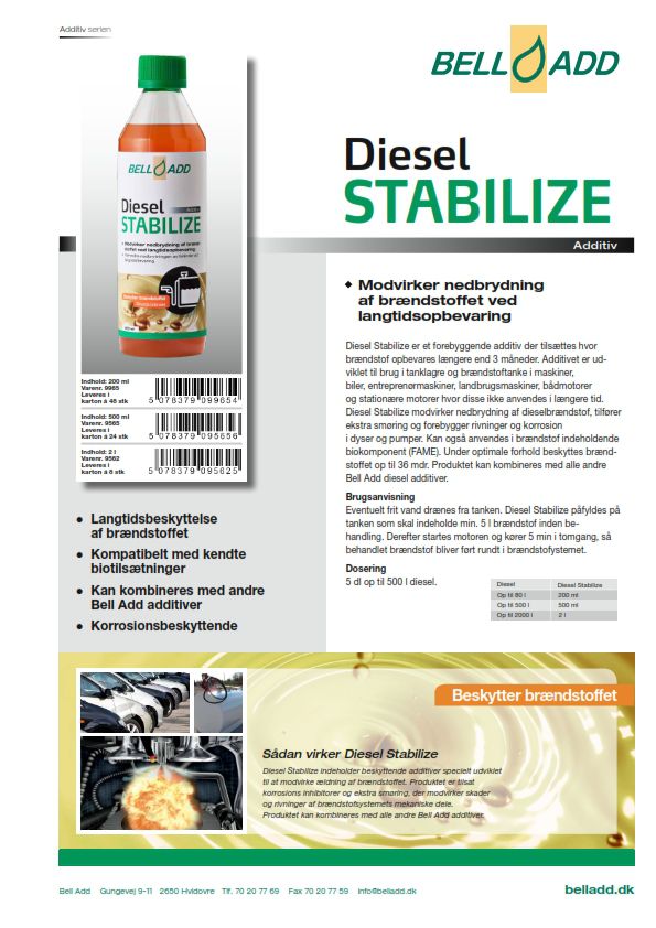 Instruktion Bell Add Diesel Stabilize