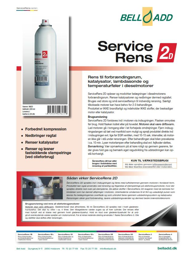 Bell add servicerens 2d Instruktion Bell add servicerens 2d
