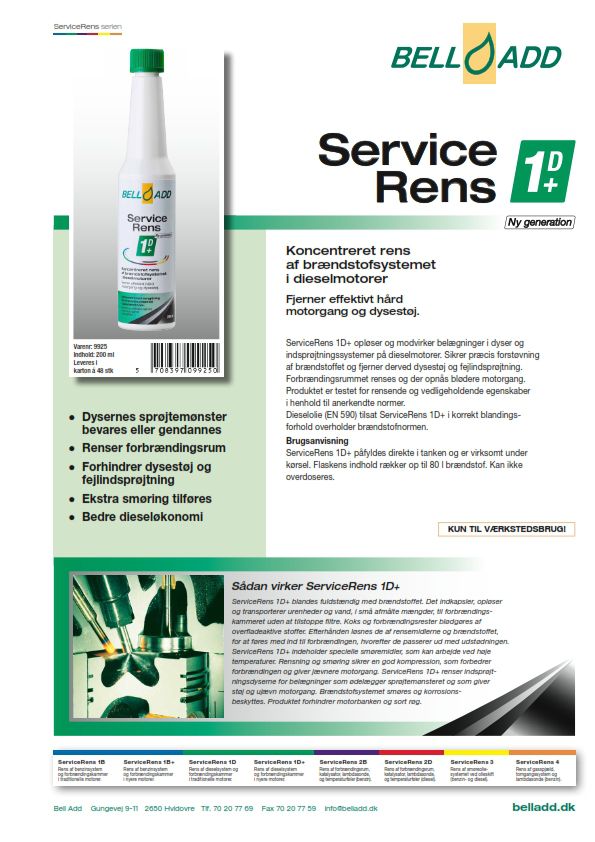 instruktion Bell add servicerens 1d+